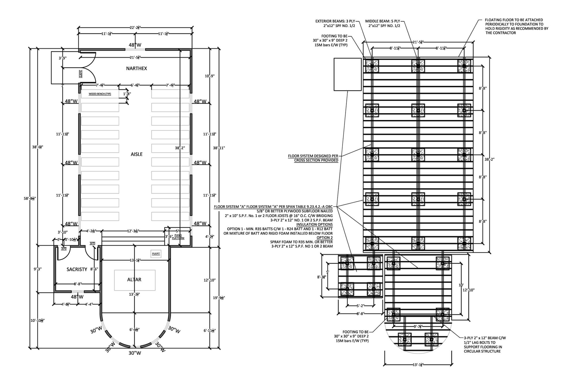Floor System Rehabilitation – St. Paul’s Newbliss Parish of Kitley Church, Newbliss, Ontario